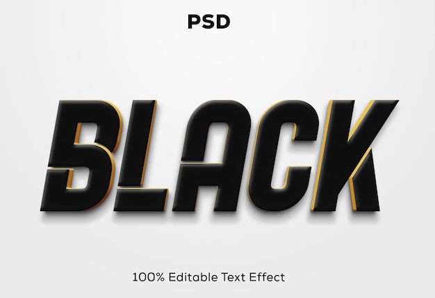 Effetto di testo 3d nero
