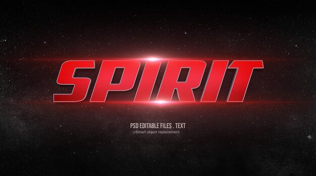 Effetto di testo 3D Red Glowing Spirit