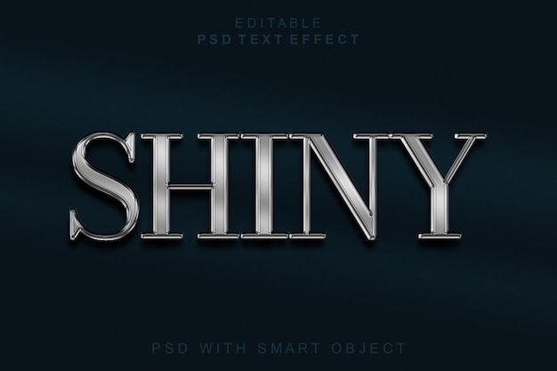 Effetto di testo 3D Silver Shiny