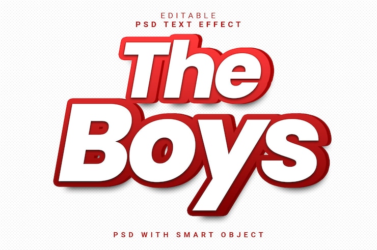 PSD effetto di testo 3d tha boys