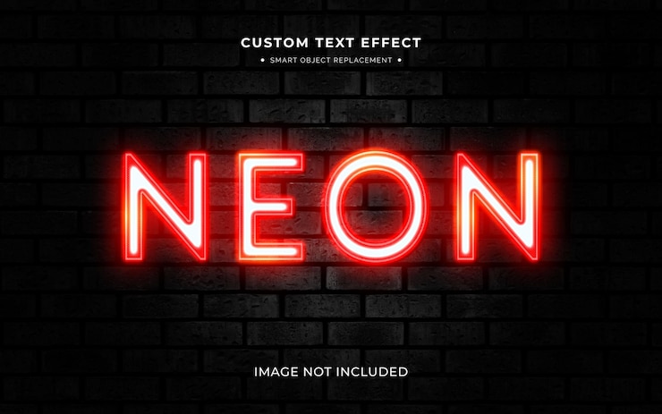 PSD effetto di testo al neon rosso