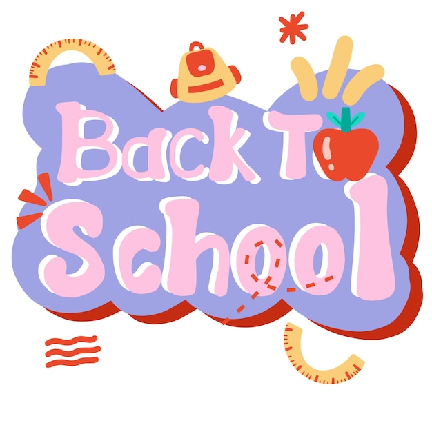 Effetto di testo che dice "Ritorno a scuola" con font design 3D colorato e carino font design kid friendly