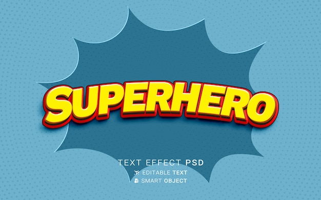Effetto di testo creativo super eroe