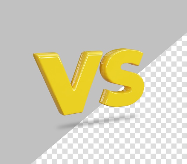 Effetto di testo dell'icona 3D Versus vs rendering