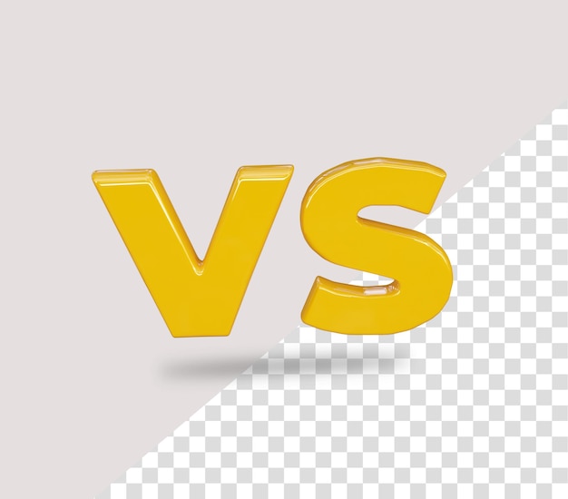 Effetto di testo dell'icona 3D Versus vs rendering
