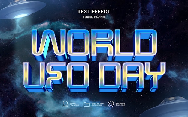 Effetto di testo della Giornata Mondiale degli UFO