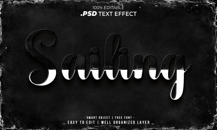 PSD effetto di testo di navigazione