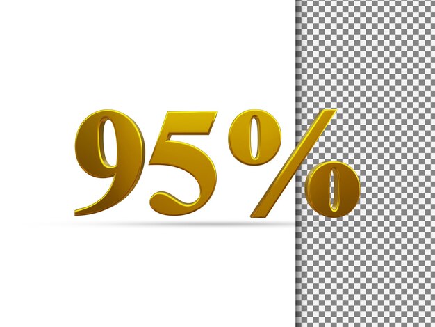 Effetto di testo dorato 3D 95 percento
