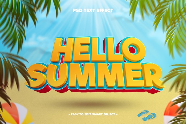 Effetto di testo editabile Hello Summer