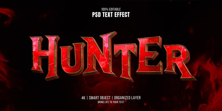Effetto di testo editabile horror Hunter