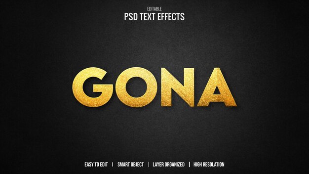 Effetto di testo Gona Gold