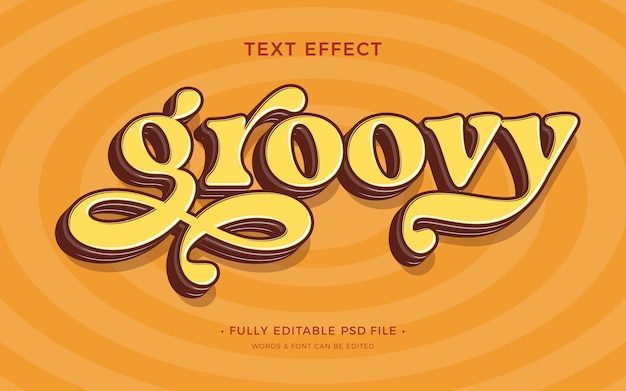 Effetto di testo groovy retrò