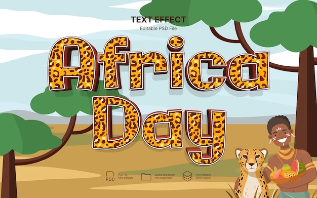 Effetto di testo Happy Africa Day