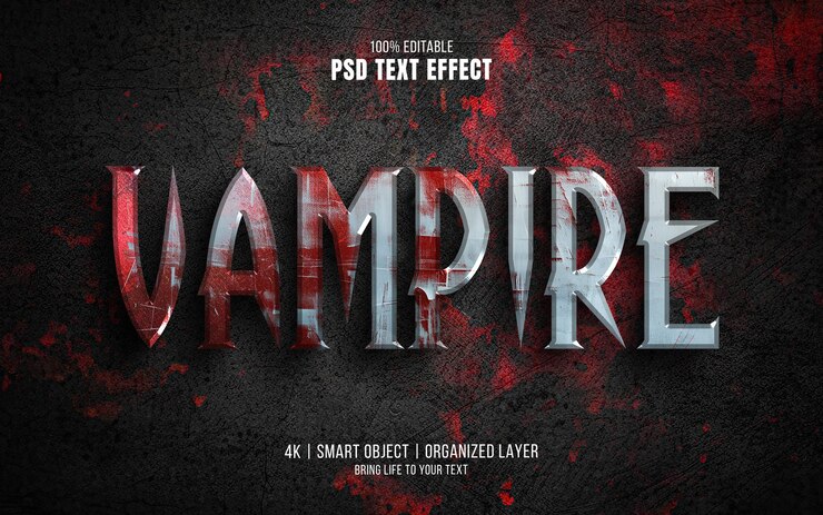 Effetto di testo horror di vampiro