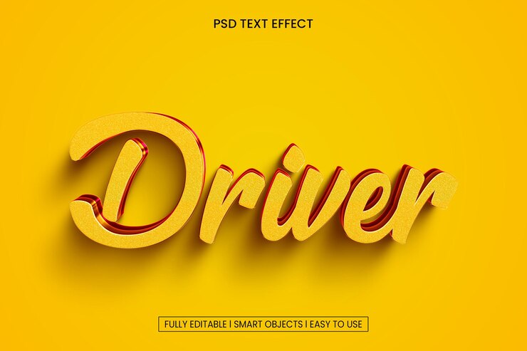 PSD effetto di testo in stile driver 3d