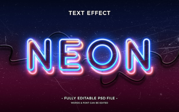 Effetto di testo luminoso al neon