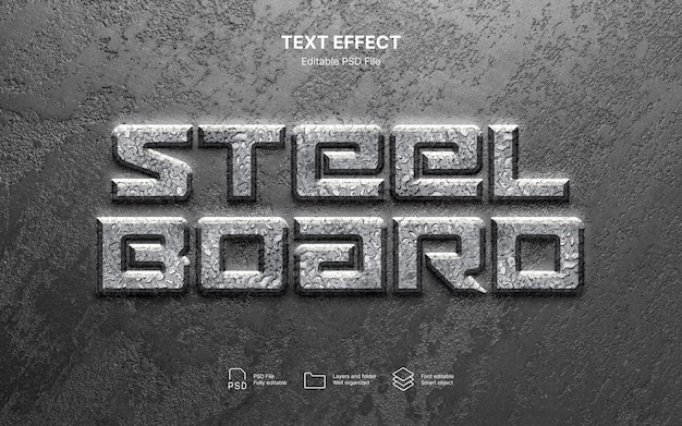 Effetto di testo metallico