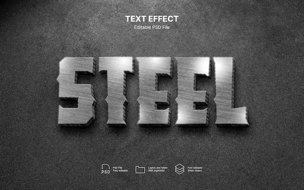 Effetto di testo metallico