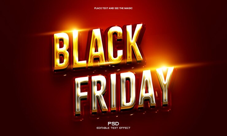 Effetto di testo modificabile 3d Black Friday