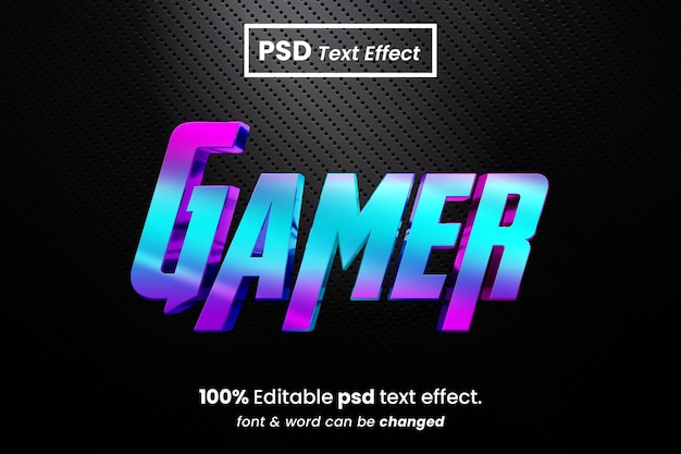 Effetto di testo modificabile 3D del giocatore