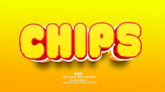 Effetto di testo modificabile 3d di photoshop con chip colorati