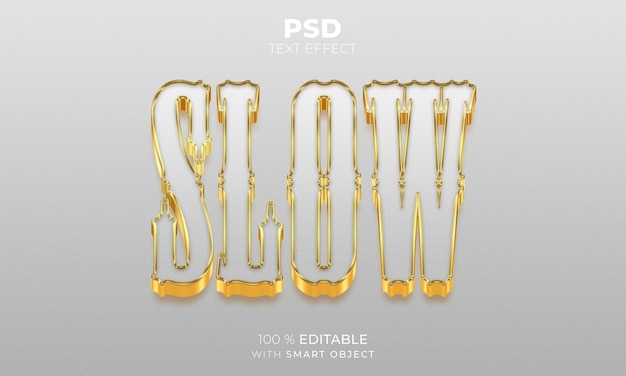 Effetto di testo modificabile 3D lento oro