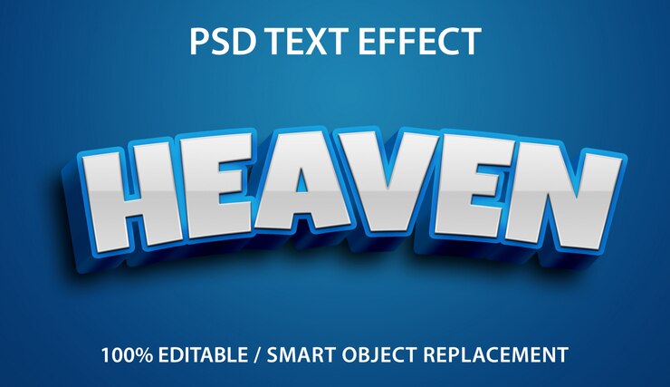 Effetto di testo modificabile Blue Heaven Premium