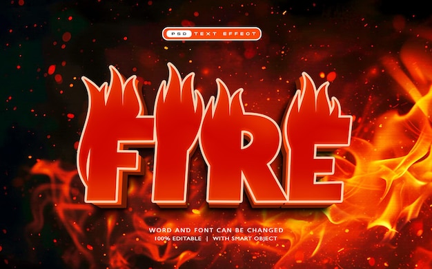 Effetto di testo modificabile Cartoon Fire