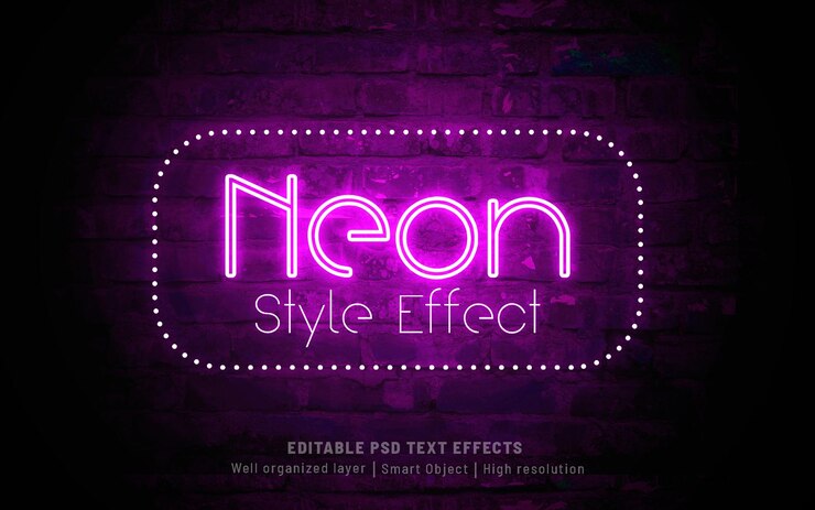 Effetto di testo modificabile in stile luce al neon
