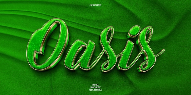 Effetto di testo modificabile Oasis 3D