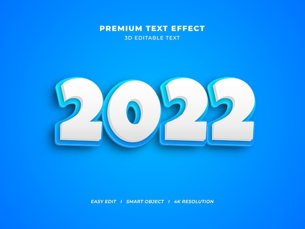 Effetto di testo modificabile per Capodanno creativo blu ghiaccio
