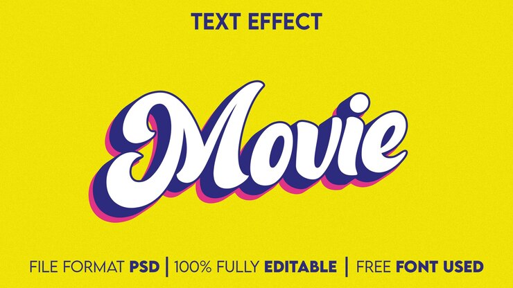 PSD effetto di testo modificabile per film