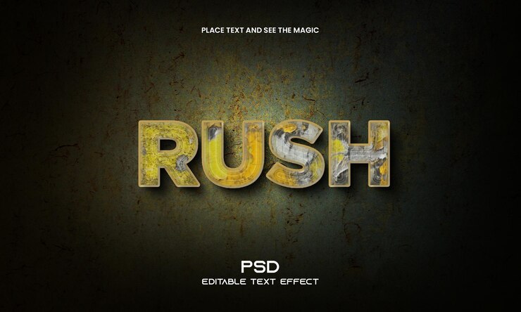 Effetto di testo modificabile Rush 3D