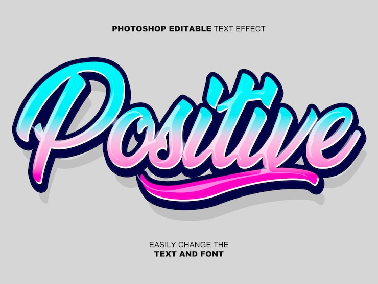 PSD effetto di testo positivo photoshop modificabile