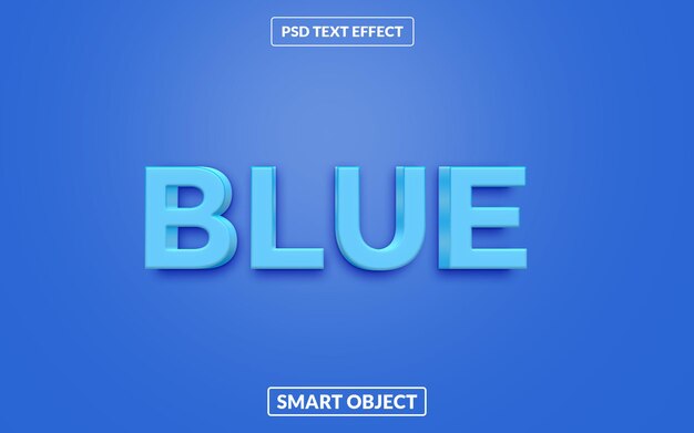 Effetto di testo PSD blu 3D modificabile