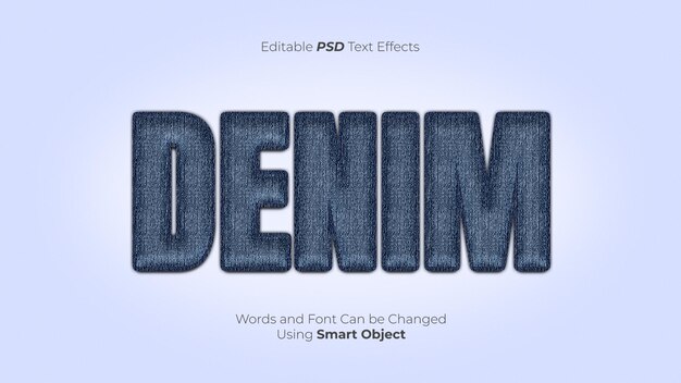 Effetto di testo PSD Denim modificabile