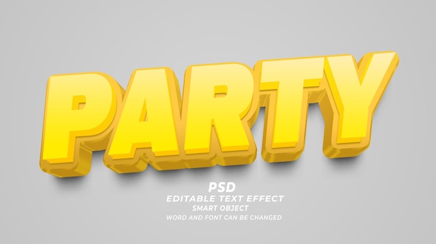 Effetto di testo psd modificabile in stile festa
