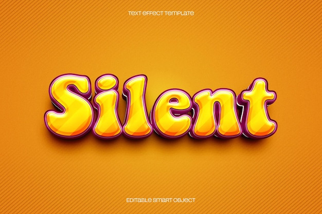 Effetto di testo silenzioso 3D accattivante con stile retro