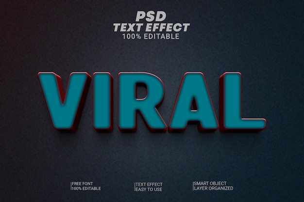 Effetto di testo virale creativo PSD