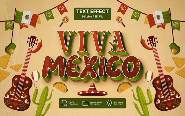 Effetto di testo Viva Mexico