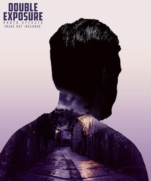Effetto foto a doppia esposizione del poster cinematografico