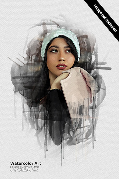 Effetto foto ad acquerello pittura modificabile