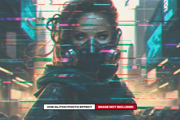 Effetto foto di glitch VHS