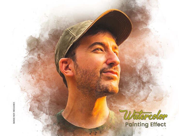 Effetto foto di schizzo di pittura ad acquerello realistico