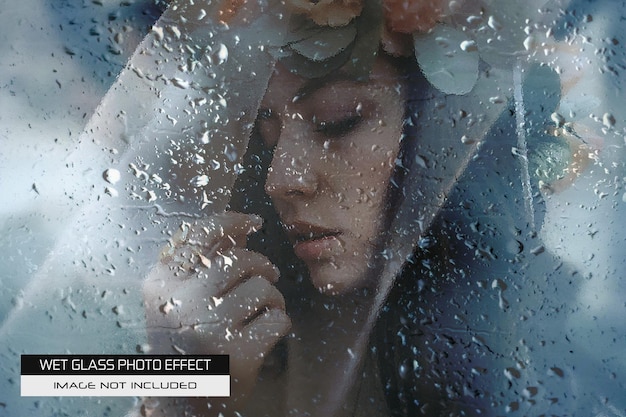 Effetto foto di vetro bagnato
