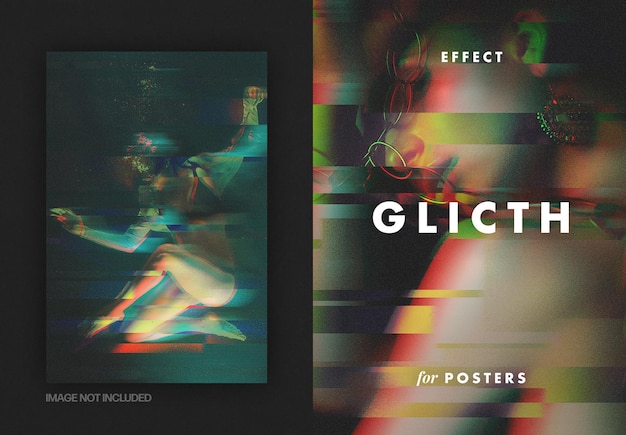 Effetto foto disturbo glitch per formato poster