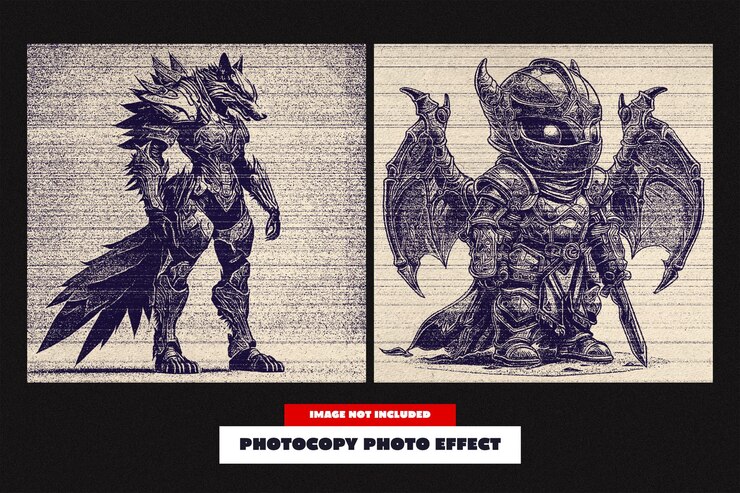 PSD effetto foto fotocopia per il quadrato