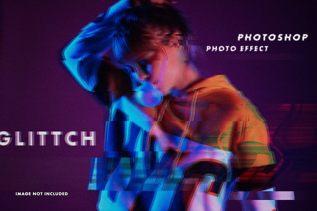 Effetto foto glitch PSD