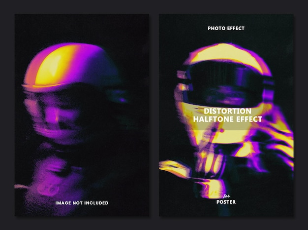 Effetto foto mezzitoni distorsione per poster