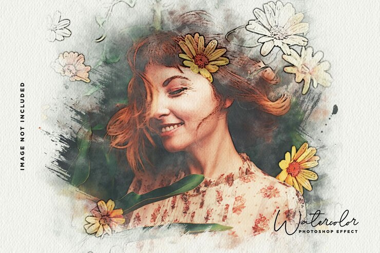 Effetto foto modificabile ad acquerello